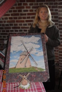 Nathalie avait apporté le dessin qu‘elle avait fait sur le moulin