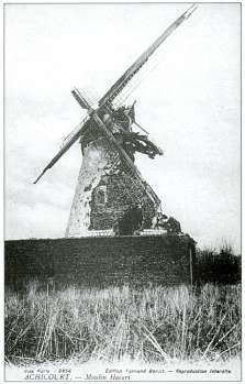 Le moulin d‘Achicourt détruit pendant la guerre 1914-1918