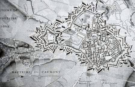 La situation du moulin d‘Achicourt par rapport à la ville d‘Arras