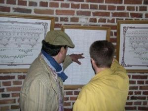  les tableaux des généalogies des meuniers d‘Achicourt (créés par Paulette GOURNAY), comme Thierry et Ludovic, qui a retrouvé un ancêtre.